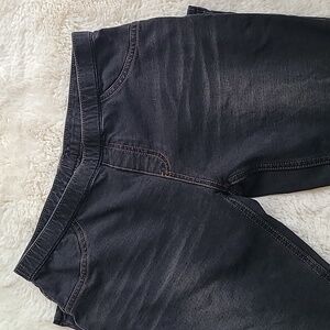 Hue Pull Jeggins Super Soft Sz Medium Black Wash